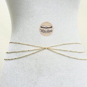 Gold tone beaded waist chain belt